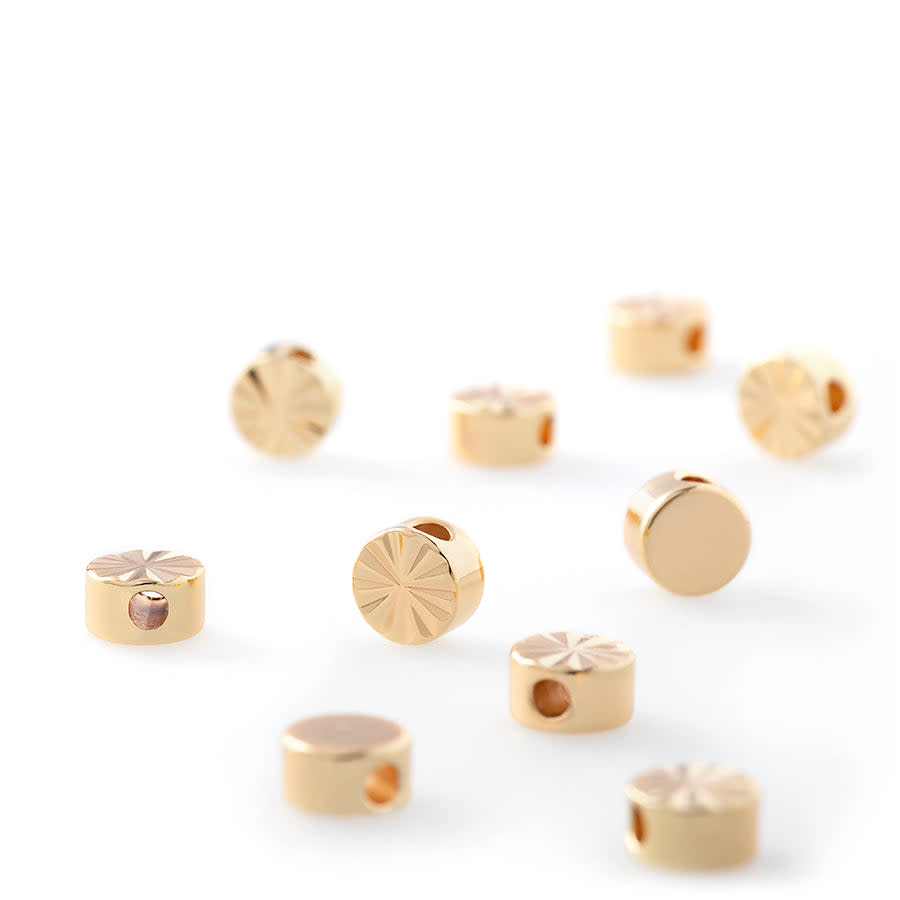 5mm Gold Plated Round Starburst Bead (10 Pieces)