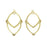 42mm Pointed Oval Metal Component in Gold Plating from the Global Collection (1 Pair)