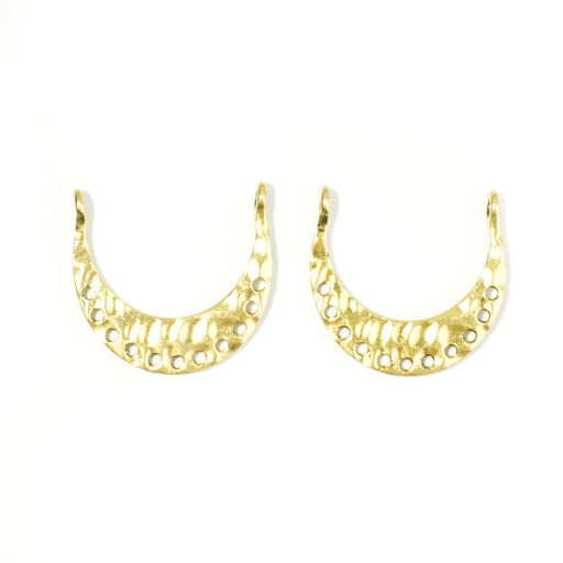 24mm U-Shaped Hammered Metal Component in Gold Plating from the Global Collection (1 Pair)