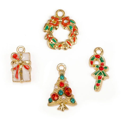 Comfort and Joy 4 Piece Charm Set in Gold