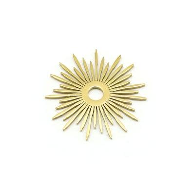 20mm Gold Plated Stainless Steel Round Burst Ring