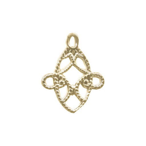 Brass Filigree, Small, Oval, 4 Loops