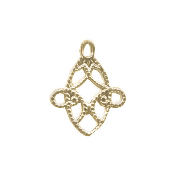 Brass Filigree, Small, Oval, 4 Loops