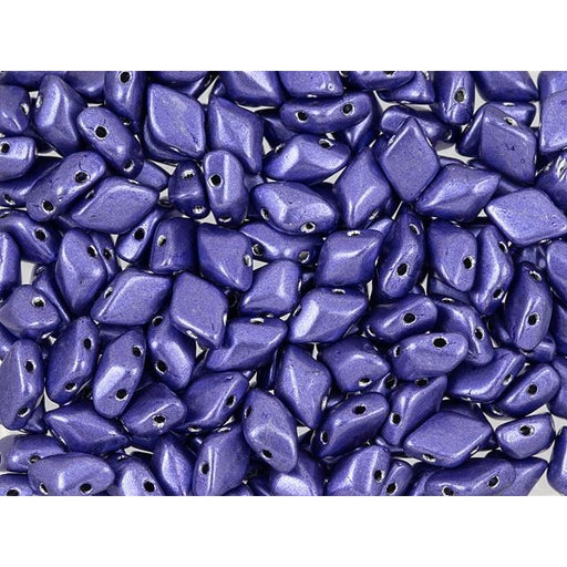 Czech Glass GemDuo, 2-Hole Diamond Shaped Beads 8x5mm, Saturated Metallic Ultra Violet  (2.5" Tube)
