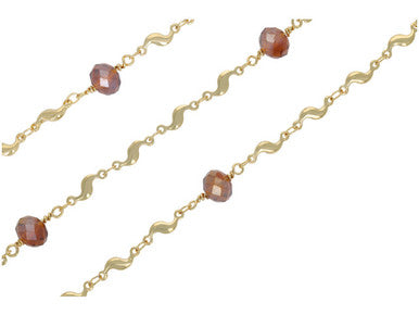 Jesse James Beads Chain Reaction #3 Gold and Orange Beaded Chain