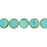 Czech Glass Beads, Coin Mayan Sun 12mm, Opaque Turquoise Blue with Picasso Finish, by Raven's Journey (1 Strand)