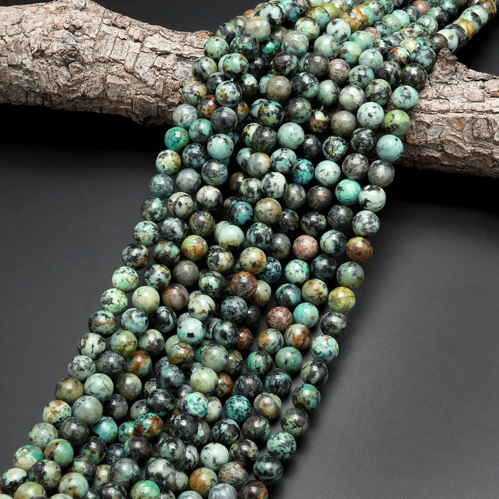 African Turquoise 4mm Smooth Round Bead Strand