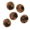 Czech Fire Polished Glass Beads, Round 8mm, Antique Copper Full-Coat (25 Pieces)