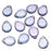 Czech Glass Beads Flat Pear Teardrops  - 16x12mm 'Transparent Amethyst Luster' (25 pcs)