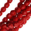 Czech Fire Polished Glass Beads 6mm Round Red Coral (25 pcs)