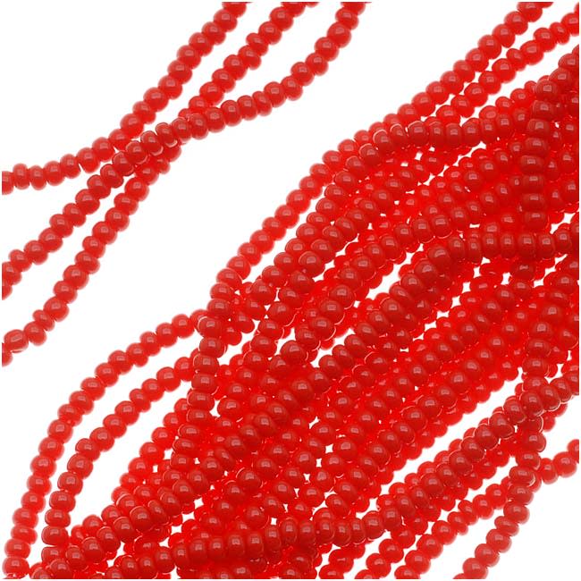 Czech Seed Beads Size 11/0 True Red Opaque (1 Hank)
