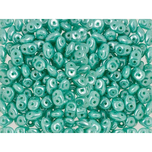 Matubo SuperDuo 2 x 5mm Opaque Turquoise Luster 2-Hole Seed Bead 2.5-Inch Tube