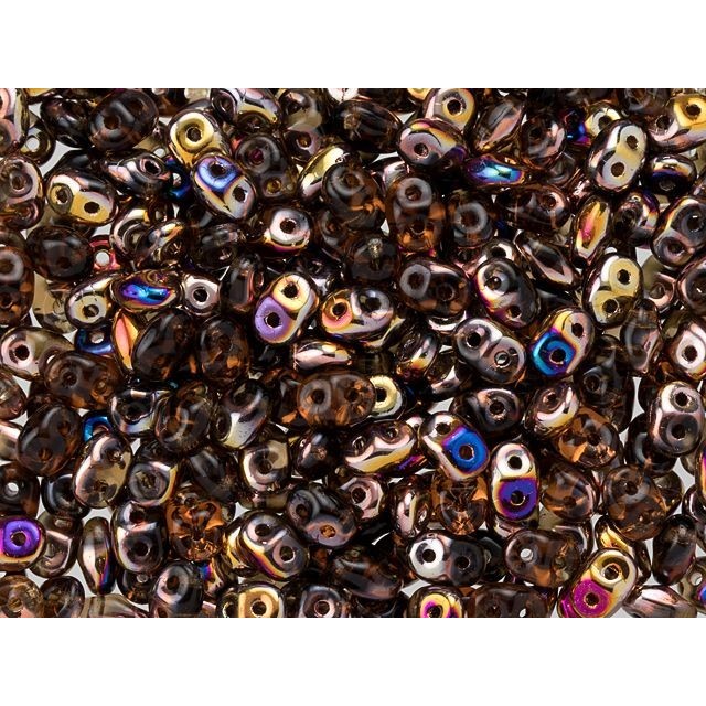 Matubo SuperDuo 2 x 5mm Smoky Topaz Artemis 2-Hole Seed Bead 2.5-Inch Tube