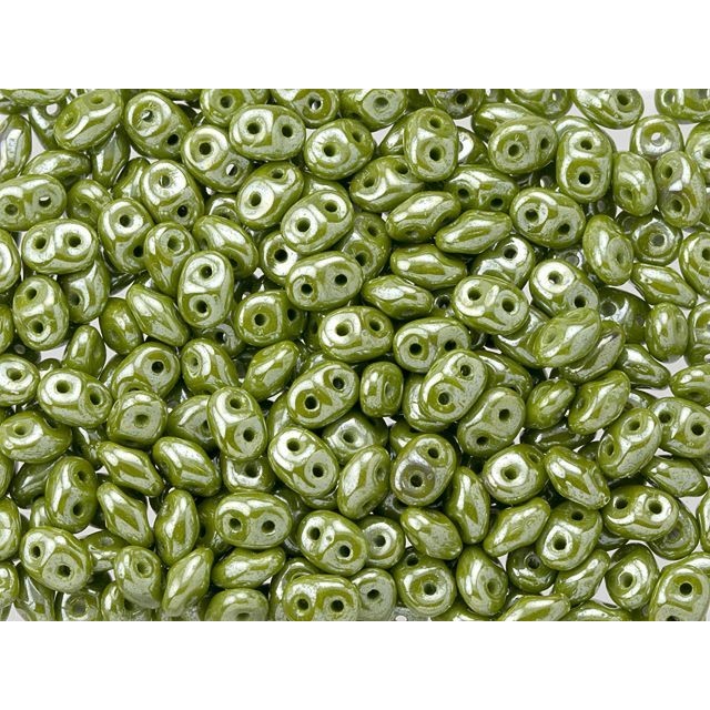 Matubo SuperDuo Opaque Olive Luster 2-Hole 2 x 5mm Seed Bead 2.5-Inch Tube