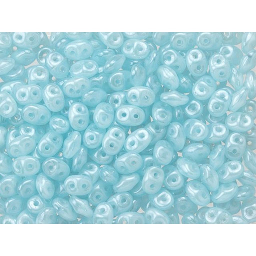 Matubo SuperDuo 2 x 5mm Milky Aquamarine Luster 2-Hole Seed Bead 2.5-Inch Tube