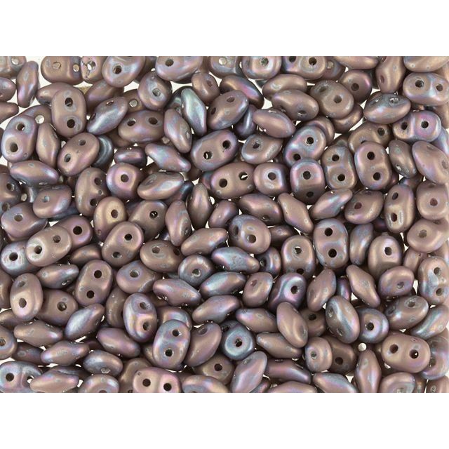 Matubo SuperDuo 2 x 5mm Ashen Gray Matte Nebula 2-Hole Seed Bead 2.5-Inch Tube