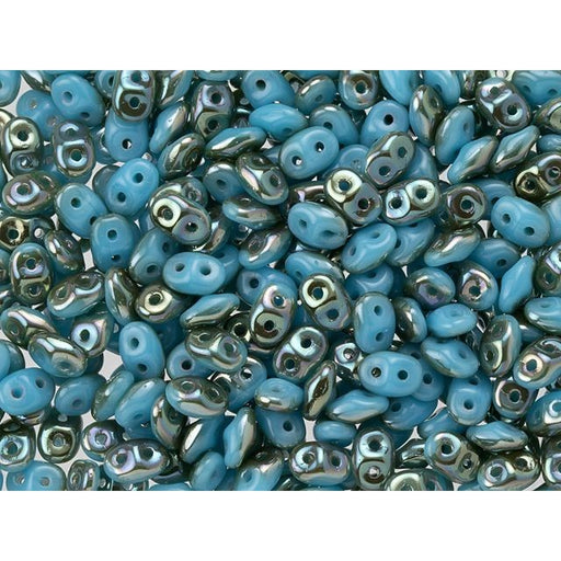 Matubo SuperDuo 2 x 5mm Blue Turquoise Celsian 2-Hole Seed Bead 2.5-Inch Tube