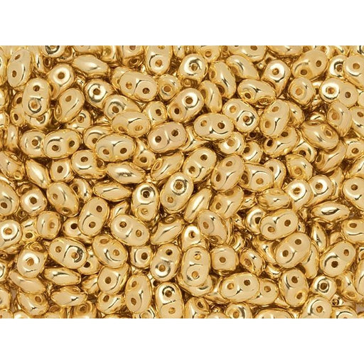 Matubo SuperDuo 2 x 5mm 24K Gold-Plated 2-Hole Seed Bead, 2.5-Inch Tube