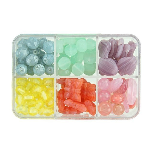 Czech Glass Bead Mix Recipe Box, Assorted Shapes and Sizes, After Dinner Mint (1 Box)