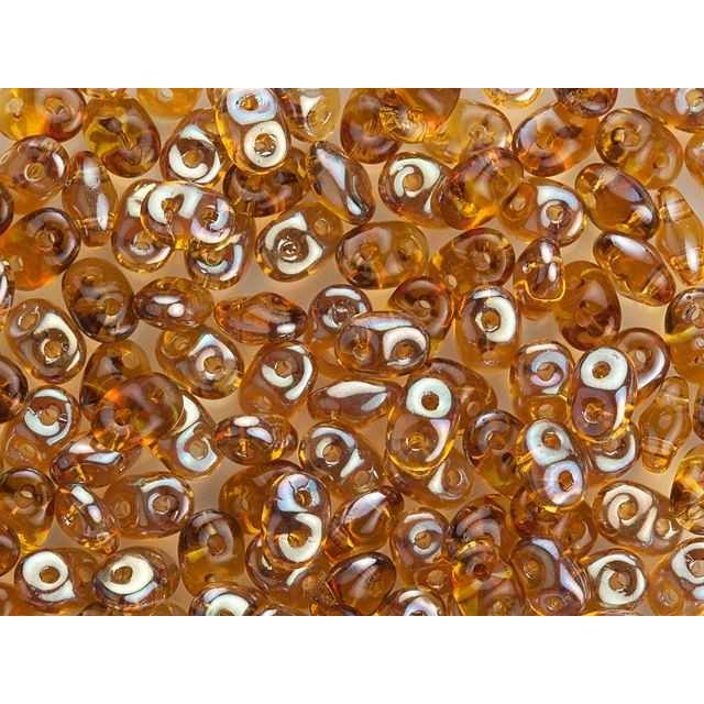 Matubo SuperDuo 2x5mm 2-Hole Topaz Celsian Seed Bead, 2.5 Inch Tube