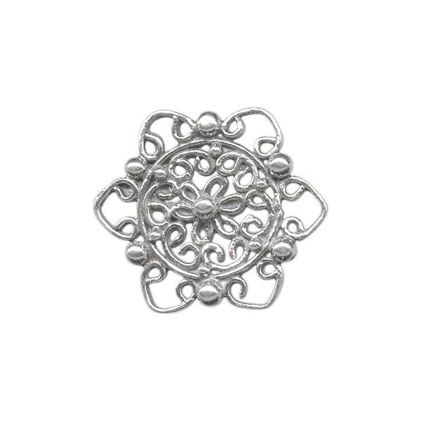 Sterling Silver Filigree, Floral (1 Piece)