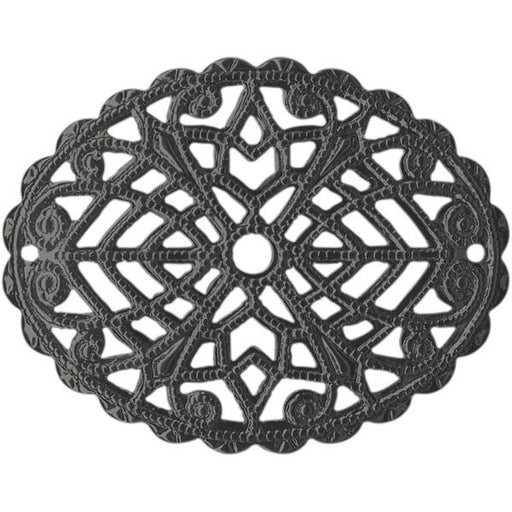 23x29mm Gunmetal Filigree, Domed Oval