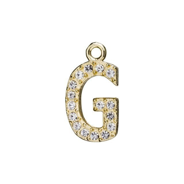 Alphabet Pendant, Letter 'G' 12.5mm, Gold Finish (1 Piece)