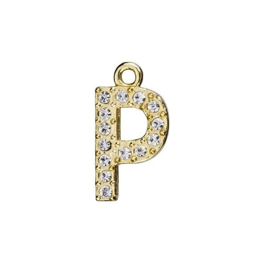 Alphabet Pendant, Letter 'P' 12.5mm, Gold Finish (1 Piece)