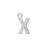 Alphabet Pendant, Letter 'X' with Rings 7mm, Sterling Silver (1 Piece)