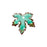 Charm, Maple Leaf 20x21mm, Enameled Brass Peppermint Green with Amber, by Gardanne Beads (1 Piece)