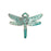 Pendant, Dragonfly 38x28mm, Enameled Brass Teal Green, by Gardanne Beads (1 Piece)