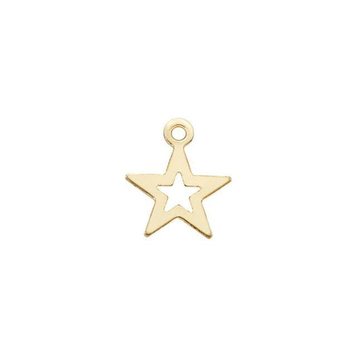 Gold Filled Charm, Cutout Star 8mm, 1 Piece