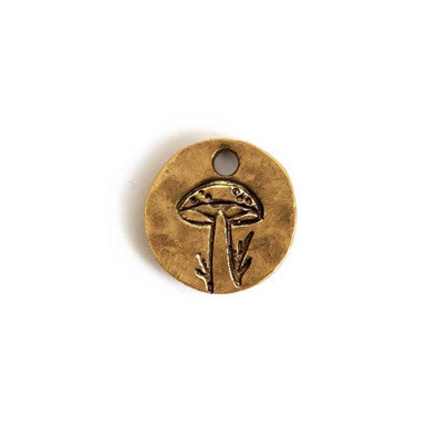 Nunn Design Mini Mushroom Charm 12.6mm, Antique Gold