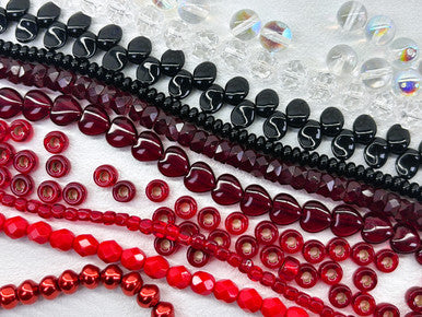 Czech Glass Bead Mix - Rouge Noir
