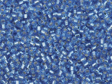 Miyuki 11/0 Trans Silver-Lined Blue Azure Delica Seed Beads, 2.5-Inch Tube