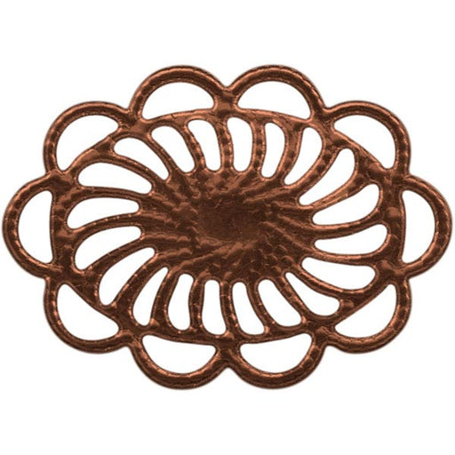 Antiqued Copper Plated Filigree, Oval