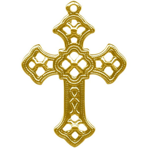 Gold Plated Filigree, Cross (12 Pieces)