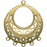 Brass Filigree, Domed, Round, 6 Loop