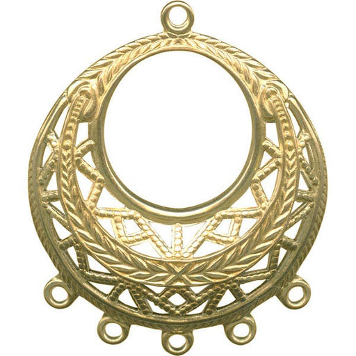 Brass Filigree, Domed, Round, 6 Loop