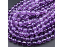 Natural Amethyst 4mm Smooth Round Bead Strand