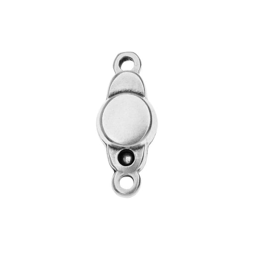 Magnetic Clasps, Flat and Round with 2 Eyes 17x7mm, Antiqued Silver Plated (1 Set)