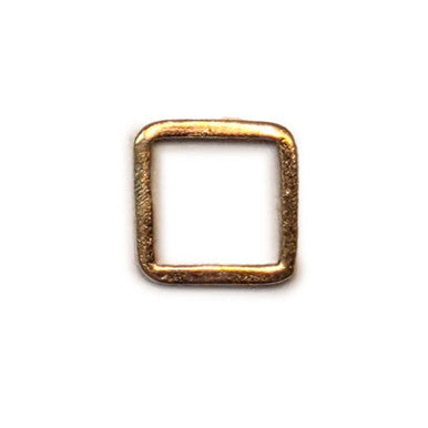 Nunn Design Hammered Small Square Hoop 13.5x13.5x1.4mm, Antique Gold