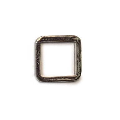 Nunn Design Hammered Small Square Hoop 13.5x13.5x1.4mm, Sterling Silver Plate