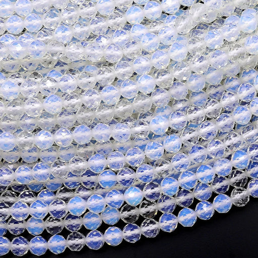 Opalite 3mm Micro Faceted Round Bead Strand