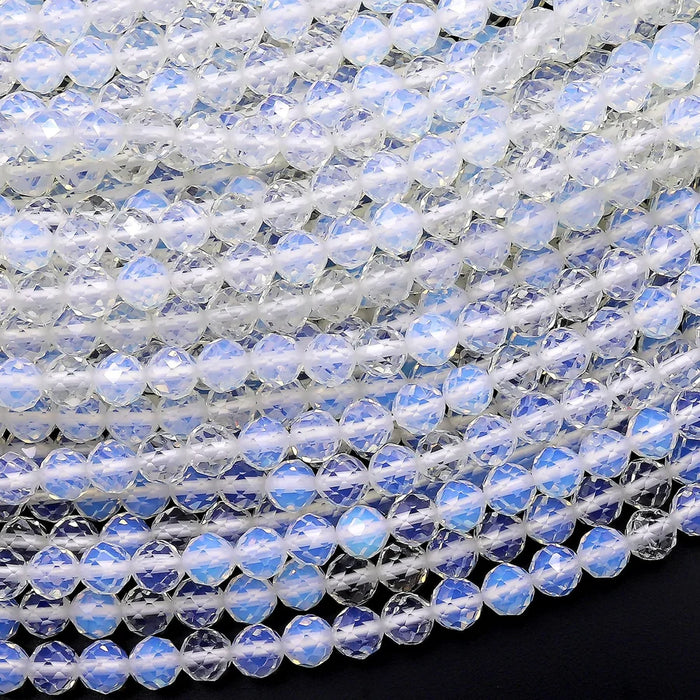 Opalite 3mm Micro Faceted Round Bead Strand