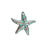 Pendant, Starfish 40x37.5mm, Enameled Brass Peppermint Blend, by Gardanne Beads (1 Piece)