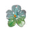 Pendant, Large Pansy Flower 36x33mm, Enameled Brass Teal Green Blend, by Gardanne Beads (1 Piece)