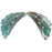 Pendant, Fan Coral 38x20mm, Enameled Brass Sea Green, by Gardanne Beads (1 Pair)