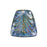 Pendant, Trapezoid 31x29mm, Enameled Brass Heron Blue and Silver, by Gardanne Beads (1 Piece)