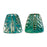 Pendant, Trapezoid 31x29mm, Enameled Brass Teal Green and Silver, by Gardanne Beads (1 Piece)